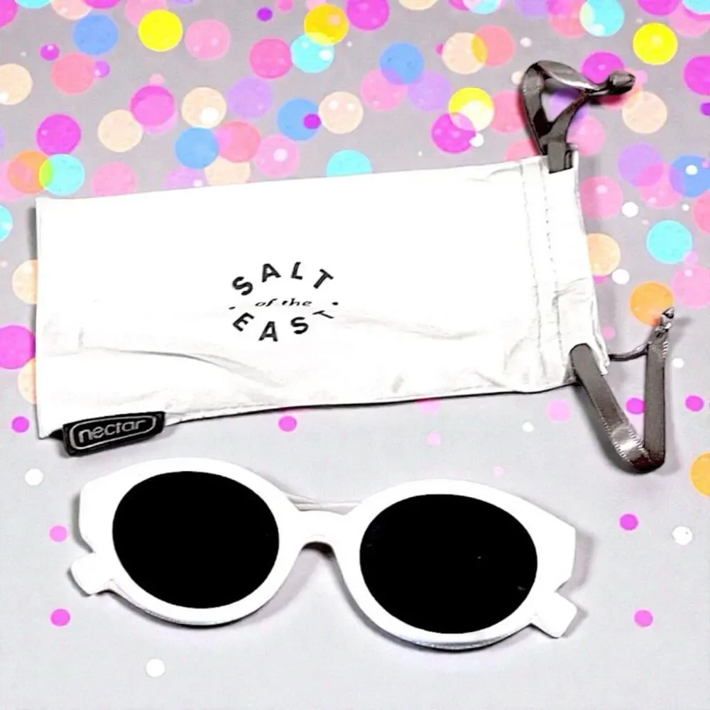 Nectar Sunglasses Atypical in White With Black Lens New with Tags
